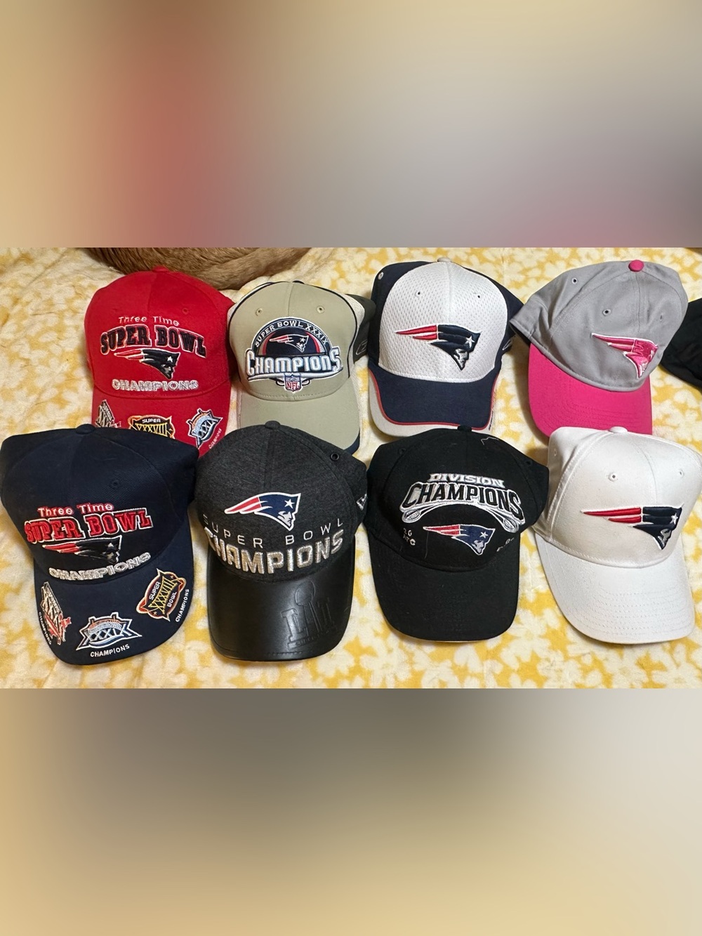 New England Patriots misc baseball hats.  Super Bowl Champions and more